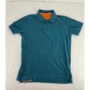 Robert Graham Teal‎ Short Sleeve Button Placket Collared Polo Shirt Small